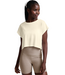 Studio Lux Cropped Tee- Vanilla