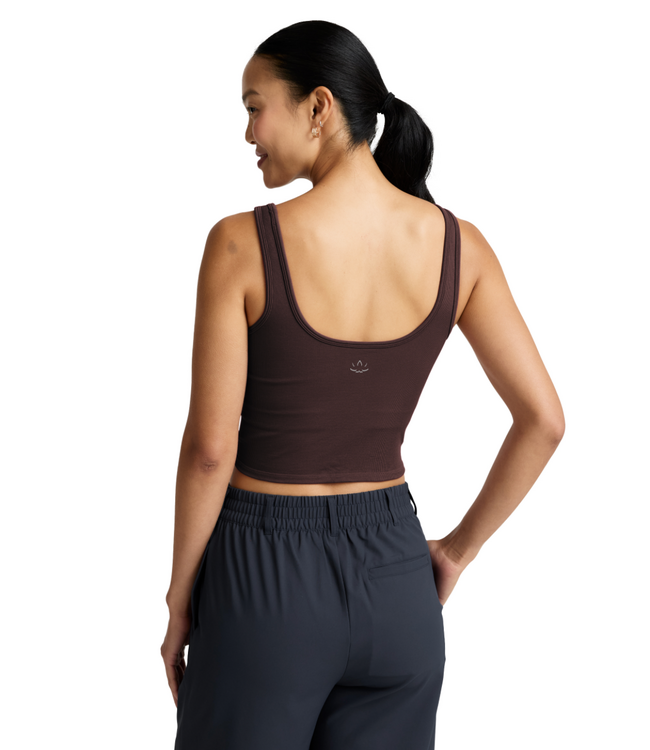 Keep It Cool Seamless Cropped Tank- Iced Mocha