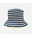Blue and Hay Striped Beau Raffia Bucket Hat