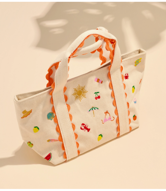 Summer Icons Mini Tote- Natural