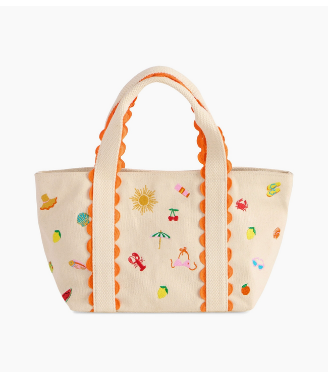 Summer Icons Mini Tote- Natural