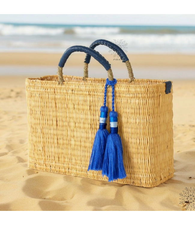 Handwoven Storage Basket- Blue