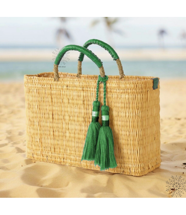 Handwoven Storage Basket- Green