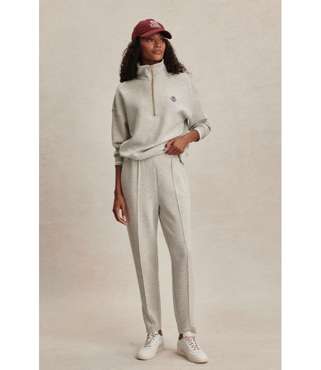 The Slim Pintuck Pant 27.5- Light Grey Marl