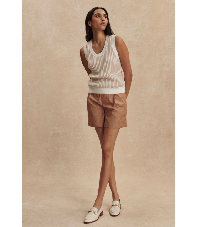 Aldcroft Stitch Knit Tank- Snow White