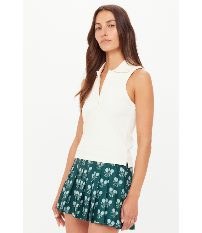 Courtship Henri Collared Top- Natural