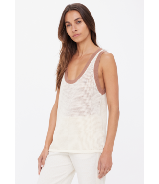 The Upside Fenway Wales Knit Tank- Natural