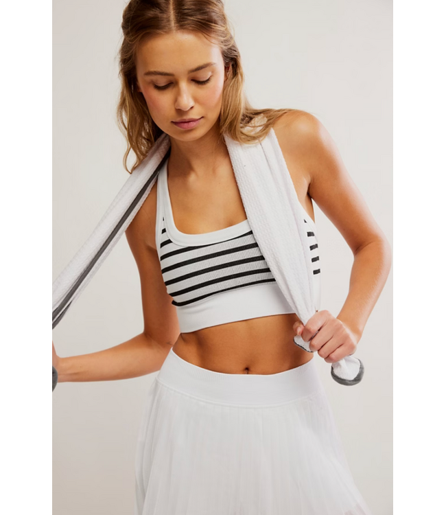 Go To Stripe Bra- White Combo