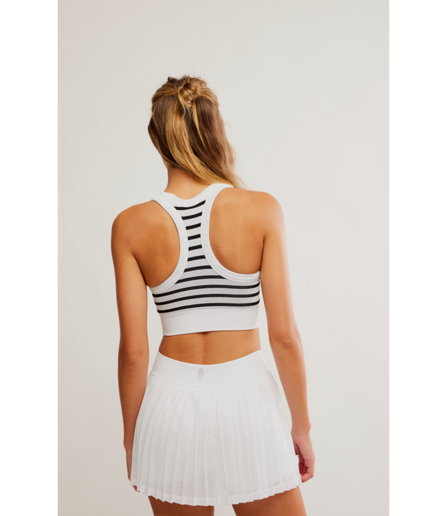 Go To Stripe Bra- White Combo