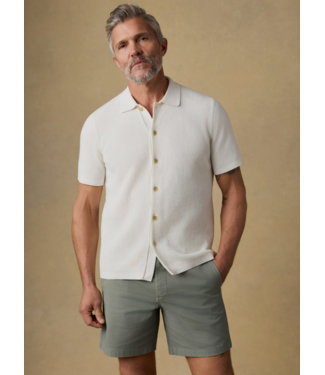 Faherty Brand SS Sunwashed Sweater Shirt- White Shell