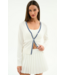 Bekah Knit Cardigan- White/Indigo