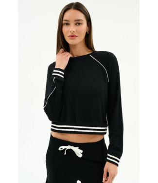 Splits59 Brooks Fleece Sweatshirt W Stripe- Black/White