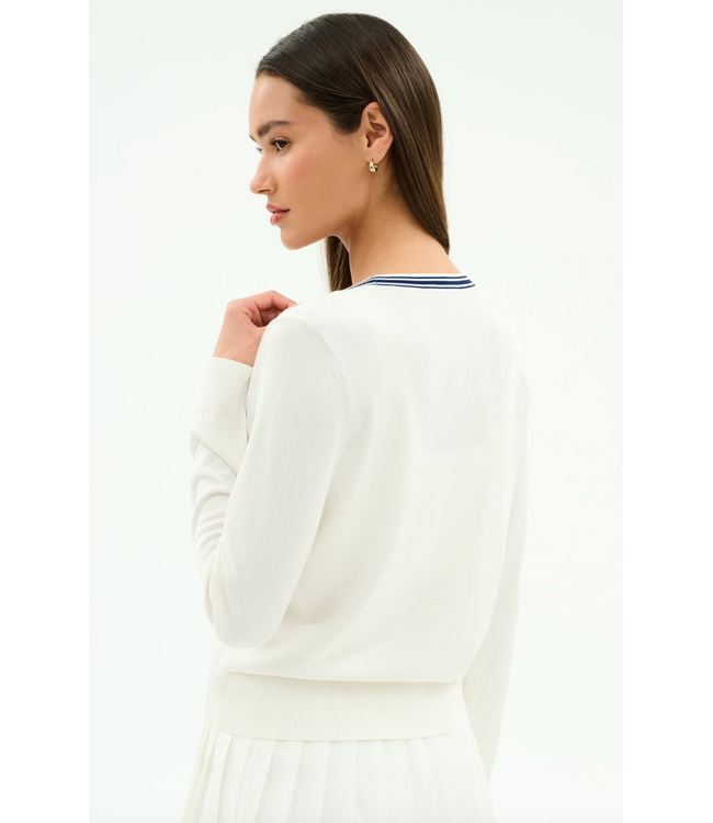 Bekah Knit Cardigan- White/Indigo