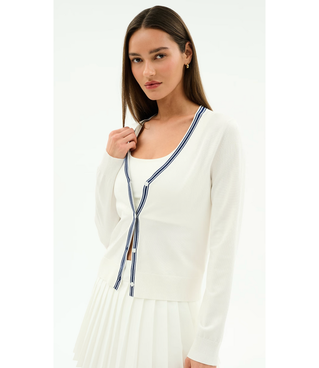 Bekah Knit Cardigan- White/Indigo