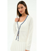 Bekah Knit Cardigan- White/Indigo