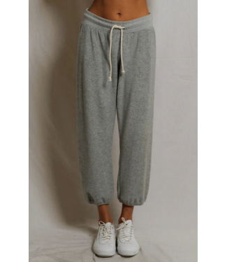 Perfectwhitetee Gogo Loop Terry Sweatpant- Heather Grey