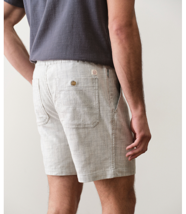 Saturday Beach Short 6"- Green Stripe