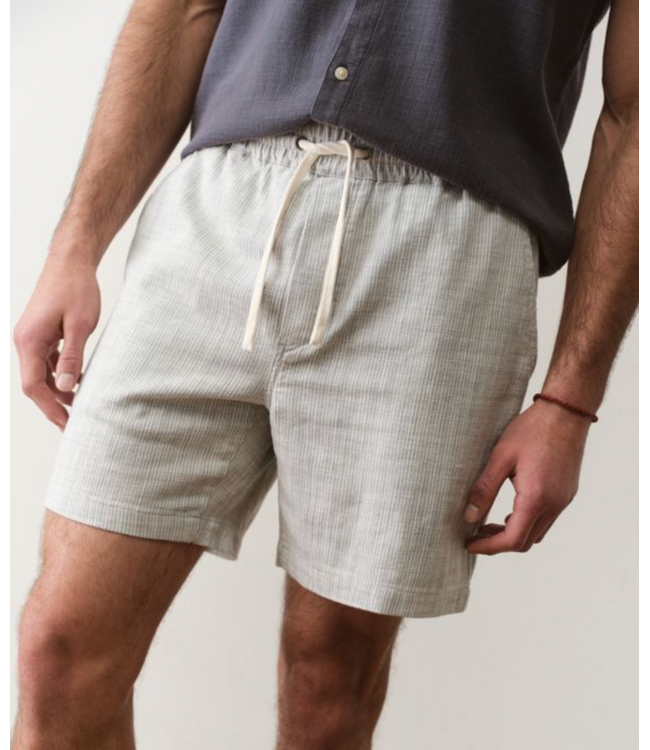 Saturday Beach Short 6"- Green Stripe