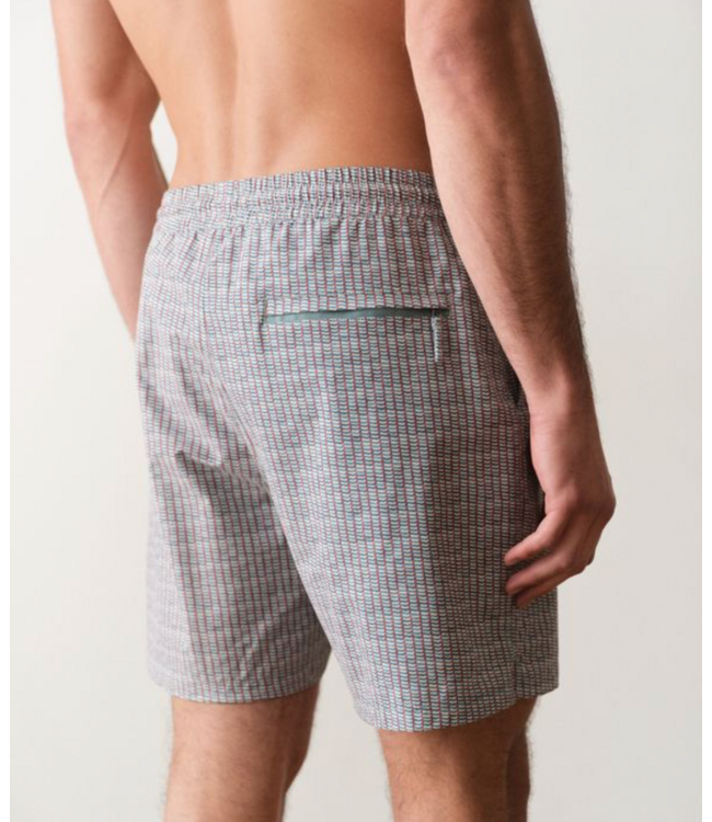 Lined Sport & Swim Short- Green Matchstick Print