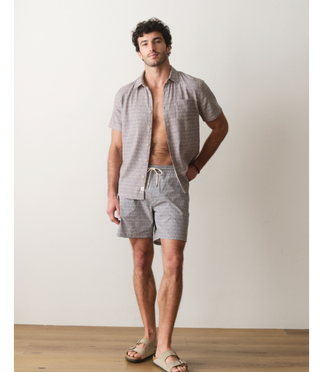 Lined Sport & Swim Short- Green Matchstick Print