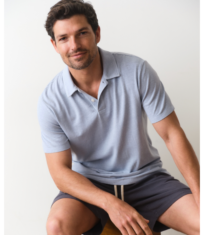 Hemp Resort Polo- Soft Chambray
