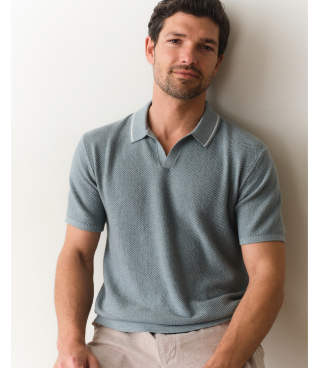 Greyson Sweater Polo- Slate