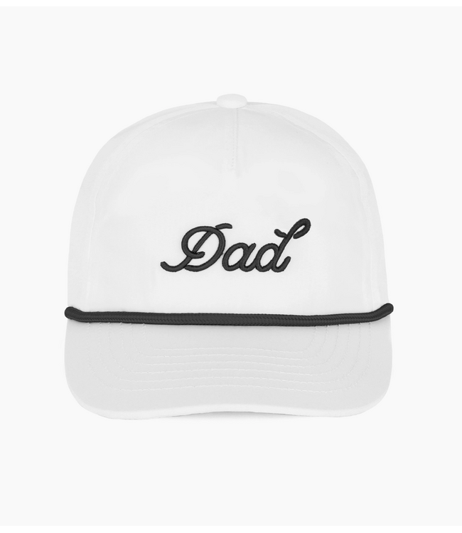 Dad 3D Puff Rope Hat- White