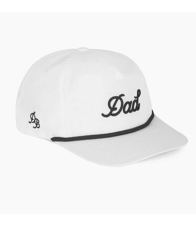 Dad 3D Puff Rope Hat- White