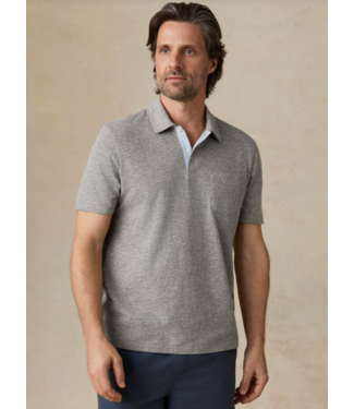 Faherty Brand SS Breeze Polo- Cave Grey Heather