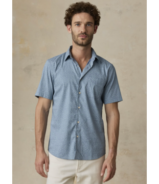 Faherty Brand SS Movement Monterey Shirt- Teal Grove Foliage
