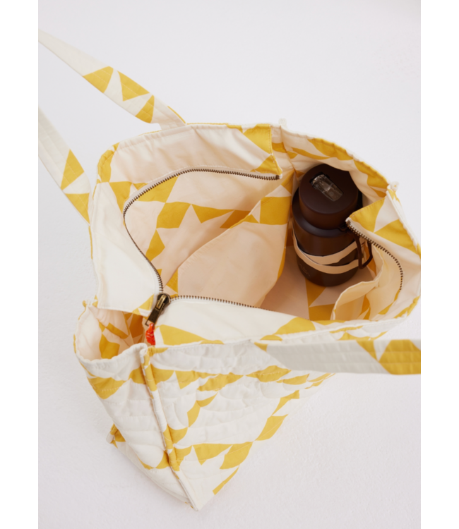 Etoile Quilted Tote Bag- Yellow