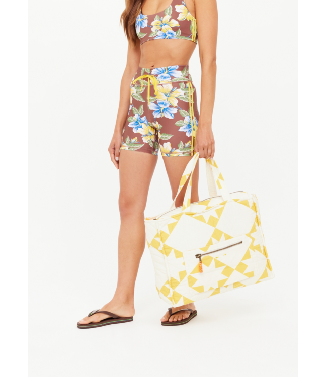 Etoile Quilted Tote Bag- Yellow