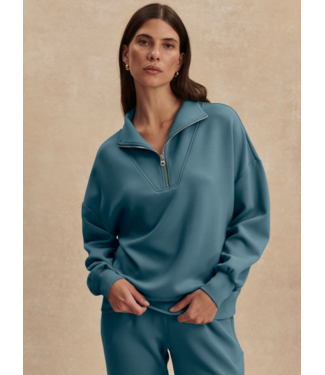 Varley Hawley Half Zip Sweat- Mallard Blue