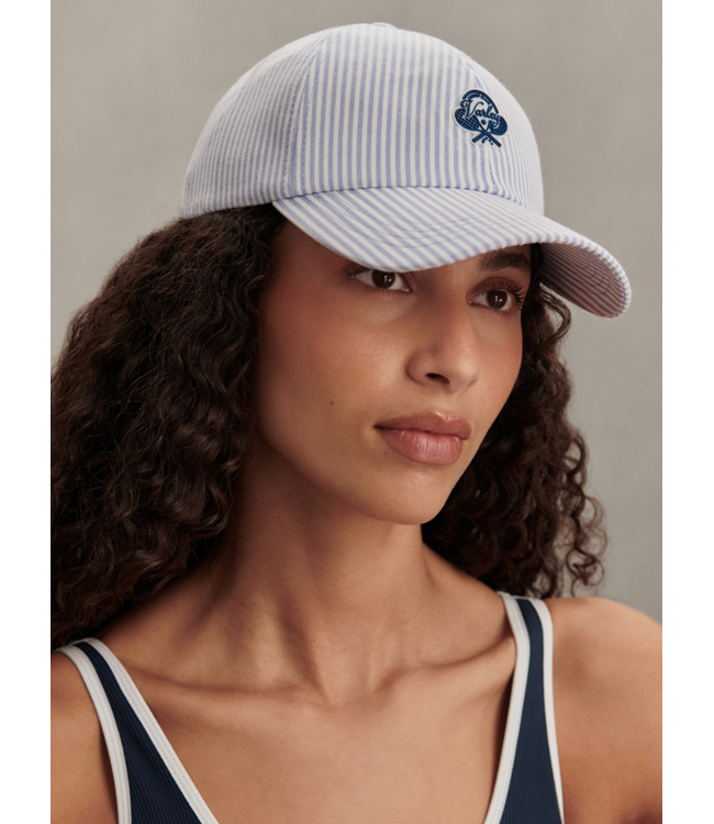 Antoine Club Cap- Xenon Blue Pinstripe