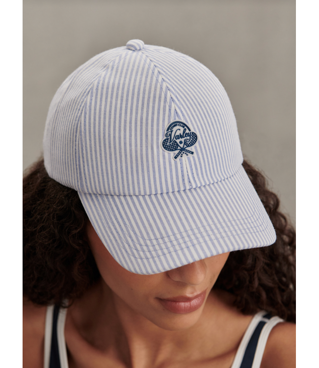 Antoine Club Cap- Xenon Blue Pinstripe