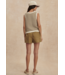 Aura Knit Top- Egret/Golden Olive