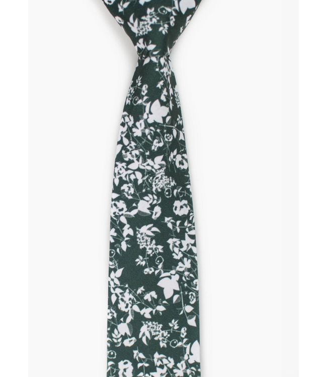 Kodiak Floral Necktie- Forest Green