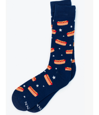Hot Dog Dreams Sock- Navy