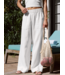 Softwash Linen Easy Wide Leg Pant- White