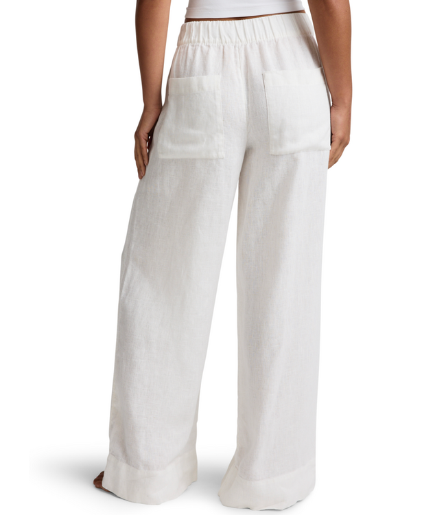 Softwash Linen Easy Wide Leg Pant- White