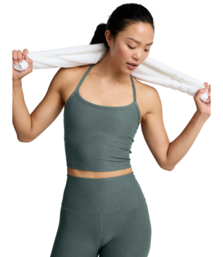 Beyond Yoga Spacedye Slim Racerback Cropped Tank- Storm Heather