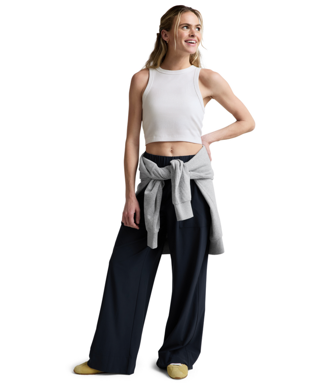 On Repeat Rib High Neck Cropped Tank- Washed White