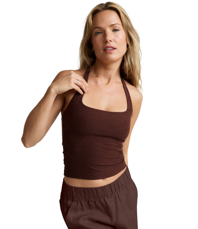 Spacedye Square Halter Tank- Iced Mocha