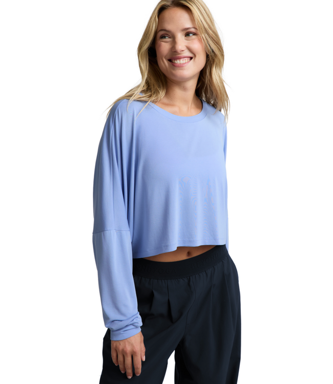 Studio Luxe Cropped Long Sleeve Tee- Pastel Periwinkle