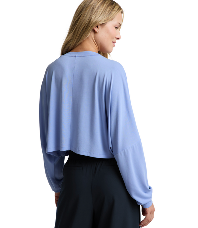 Studio Luxe Cropped Long Sleeve Tee- Pastel Periwinkle