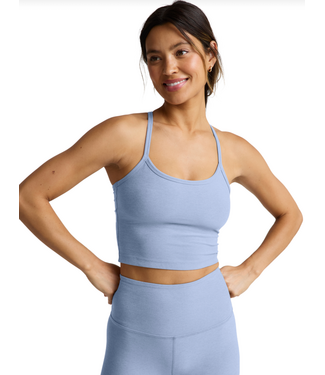 Beyond Yoga Spacedye Slim Racerback Cropped Tank- Pastel Periwinkle Heather