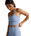 Spacedye Slim Racerback Cropped Tank- Pastel Periwinkle Heather