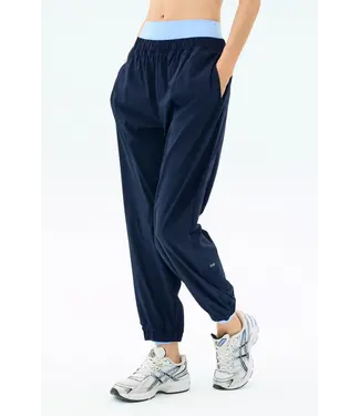 Splits59 Megan Nylon Jogger W Piping- Indigo/Creme