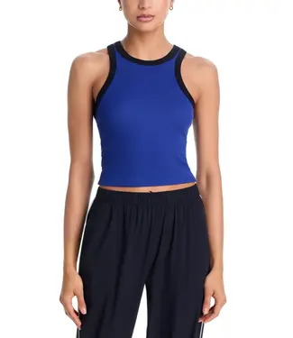 Splits59 Kiki Rib Crop Tank- Cobalt/Black