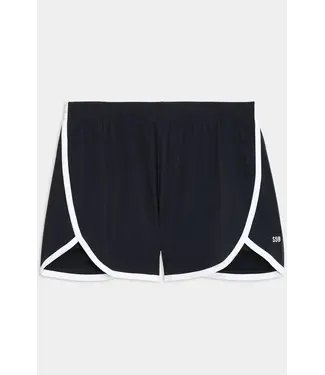 Splits59 Megan Woven Nylon Run Short- Indigo/Creme